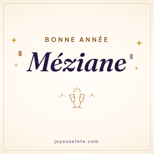 Image carrée « Bonne année Méziane » pour WhatsApp