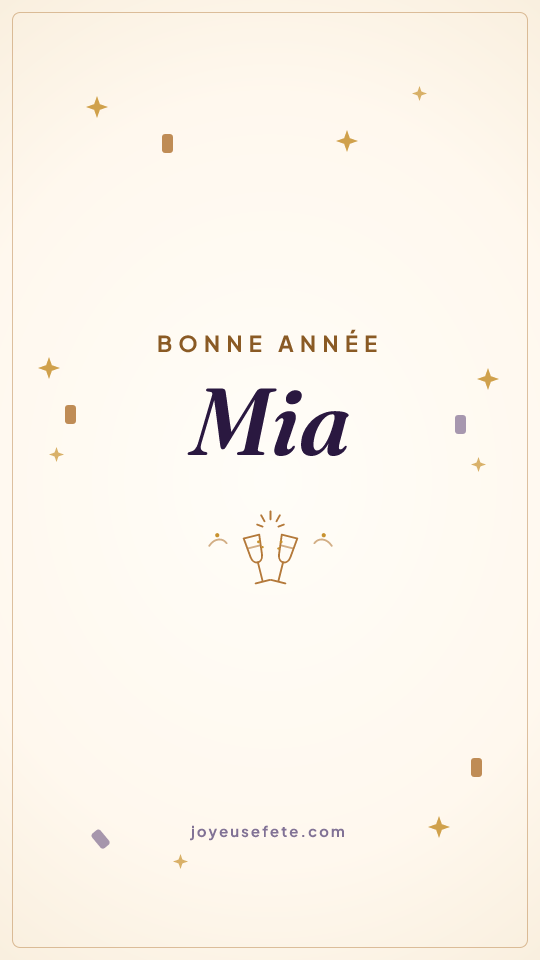 Image « Bonne année Mia » au format story
