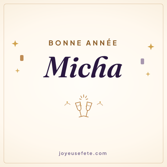 Image carrée « Bonne année Micha » pour WhatsApp