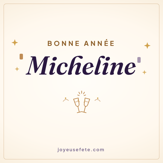 Image carrée « Bonne année Micheline » pour WhatsApp