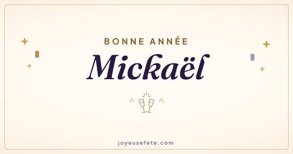 Image « Bonne année Mickaël » au format large