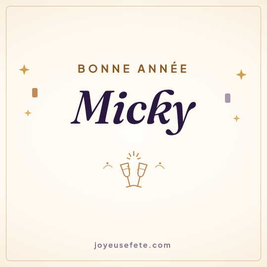 Image carrée « Bonne année Micky » pour WhatsApp