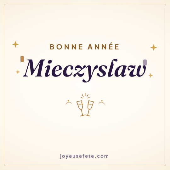 Image carrée « Bonne année Mieczyslaw » pour WhatsApp