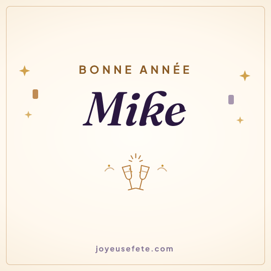 Image carrée « Bonne année Mike » pour WhatsApp