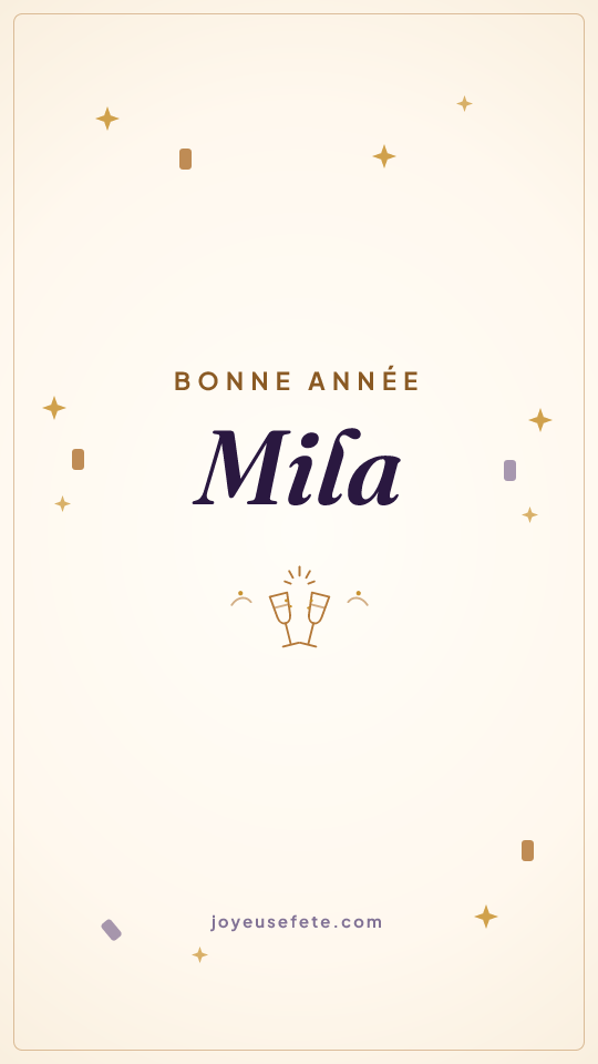 Image « Bonne année Mila » au format story