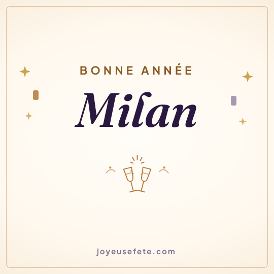 Image carrée « Bonne année Milan » pour WhatsApp