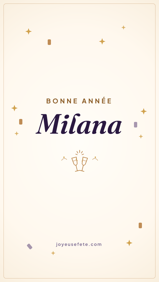 Image « Bonne année Milana » au format story
