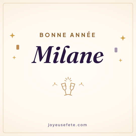 Image carrée « Bonne année Milane » pour WhatsApp