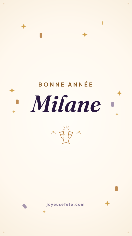 Image « Bonne année Milane » au format story