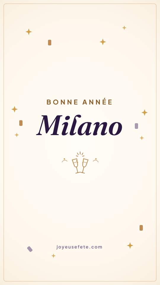 Image « Bonne année Milano » au format story