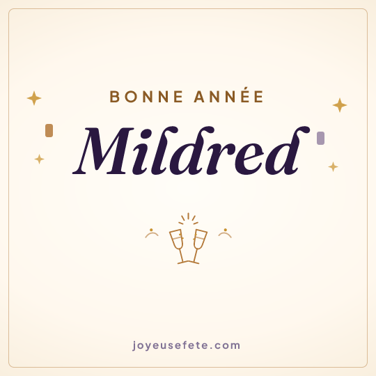 Image carrée « Bonne année Mildred » pour WhatsApp