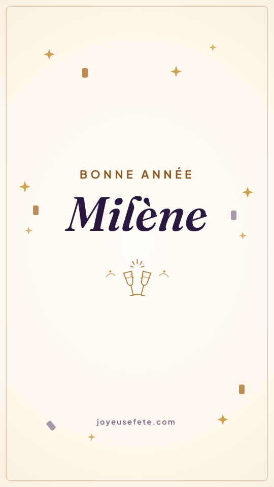 Image « Bonne année Milène » au format story