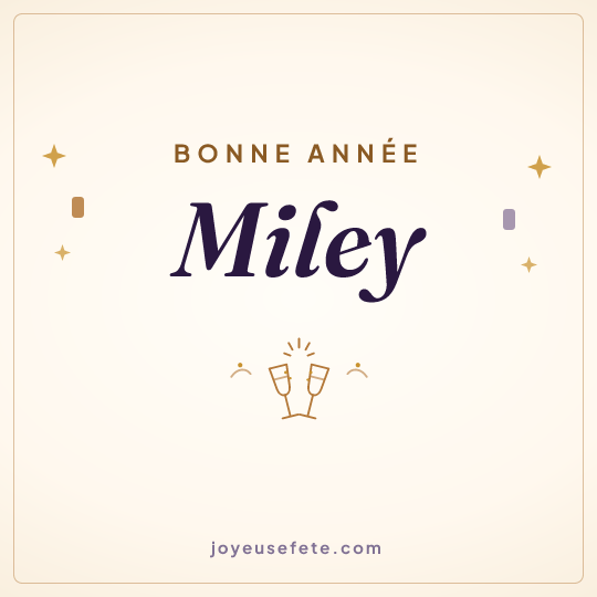 Image carrée « Bonne année Miley » pour WhatsApp