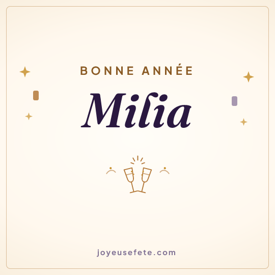 Image carrée « Bonne année Milia » pour WhatsApp