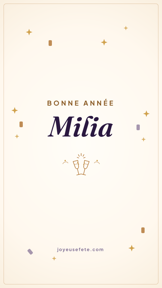 Image « Bonne année Milia » au format story
