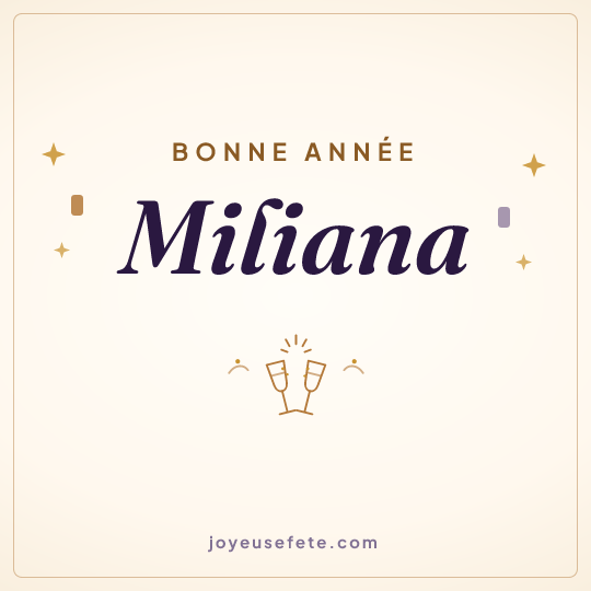 Image carrée « Bonne année Miliana » pour WhatsApp