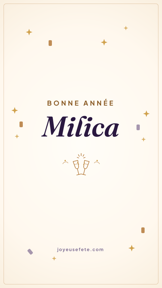 Image « Bonne année Milica » au format story