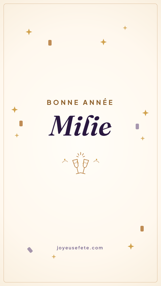 Image « Bonne année Milie » au format story