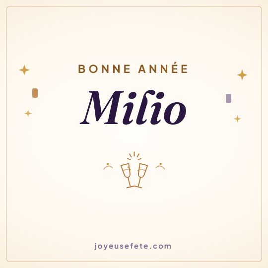 Image carrée « Bonne année Milio » pour WhatsApp