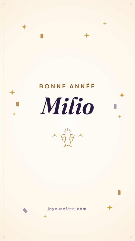 Image « Bonne année Milio » au format story