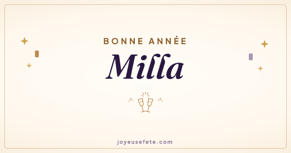 Image « Bonne année Milla » au format large