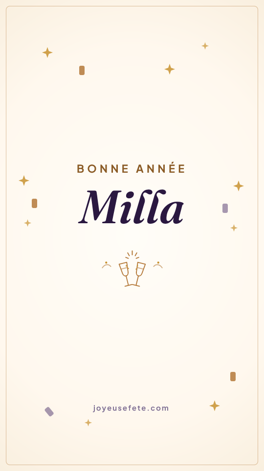 Image « Bonne année Milla » au format story