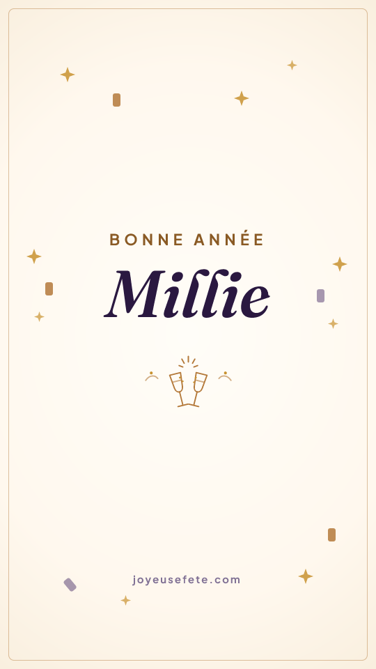 Image « Bonne année Millie » au format story