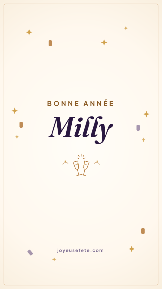 Image « Bonne année Milly » au format story