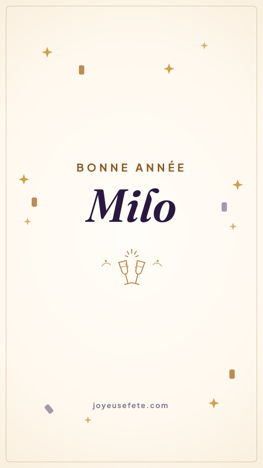 Image « Bonne année Milo » au format story