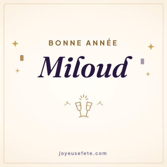 Image carrée « Bonne année Miloud » pour WhatsApp