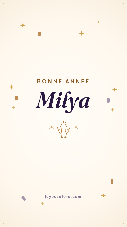 Image « Bonne année Milya » au format story