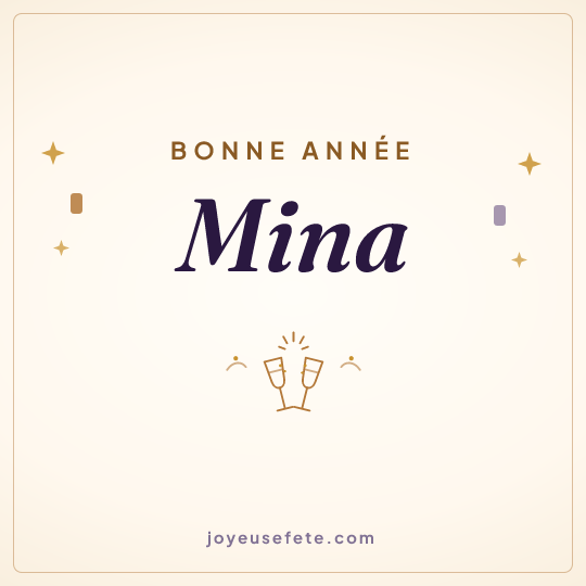 Image carrée « Bonne année Mina » pour WhatsApp