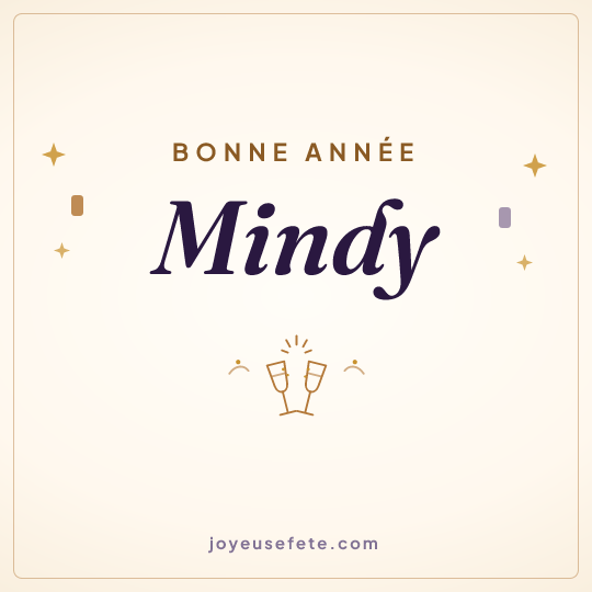 Image carrée « Bonne année Mindy » pour WhatsApp