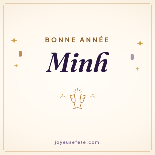 Image carrée « Bonne année Minh » pour WhatsApp