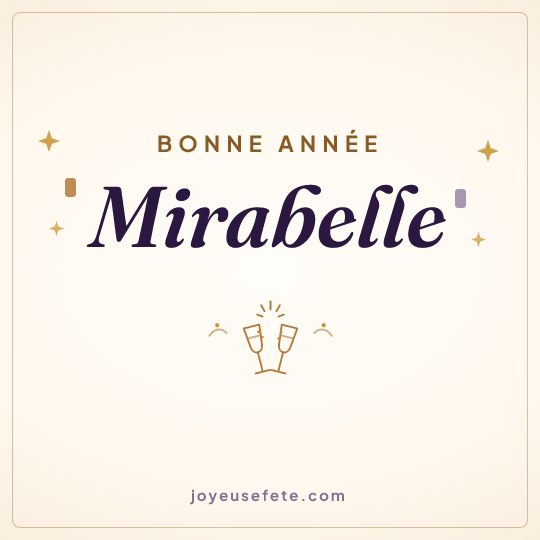 Image carrée « Bonne année Mirabelle » pour WhatsApp