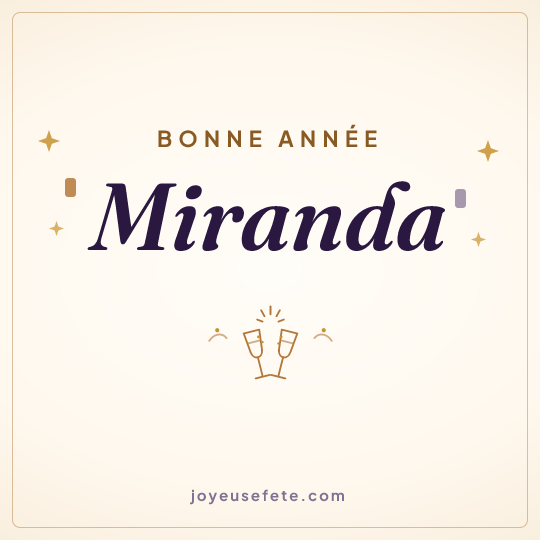 Image carrée « Bonne année Miranda » pour WhatsApp