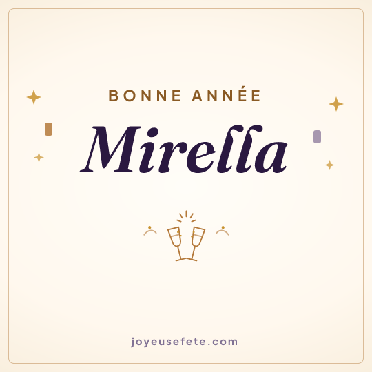 Image carrée « Bonne année Mirella » pour WhatsApp