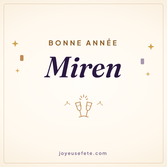 Image carrée « Bonne année Miren » pour WhatsApp