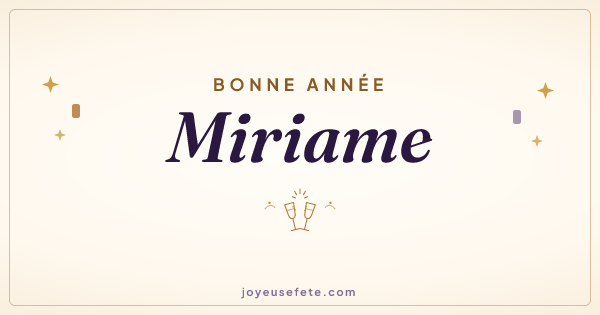 Image « Bonne année Miriame » au format large