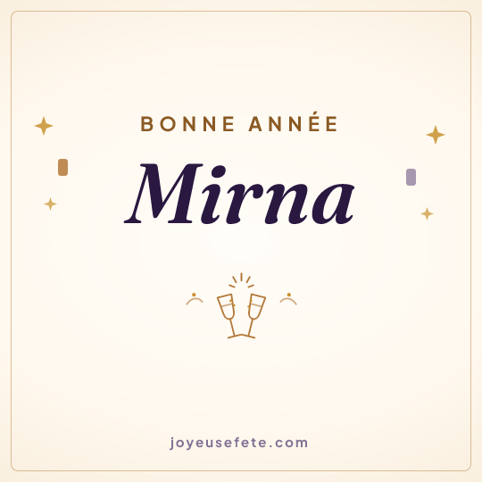 Image carrée « Bonne année Mirna » pour WhatsApp
