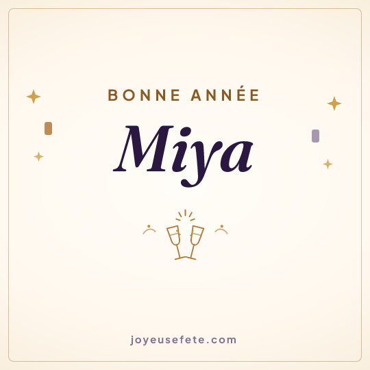Image carrée « Bonne année Miya » pour WhatsApp
