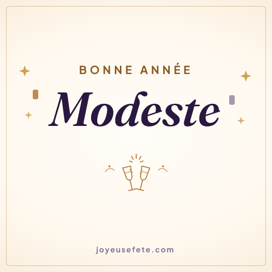 Image carrée « Bonne année Modeste » pour WhatsApp