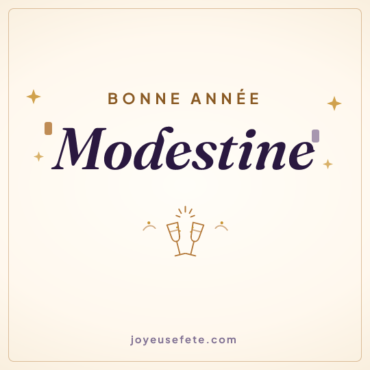 Image carrée « Bonne année Modestine » pour WhatsApp