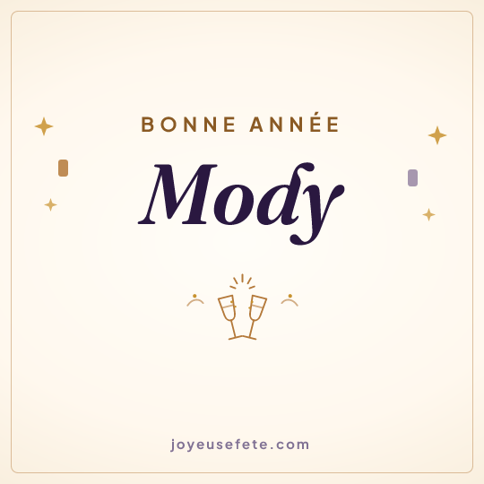 Image carrée « Bonne année Mody » pour WhatsApp
