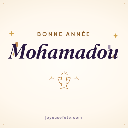 Image carrée « Bonne année Mohamadou » pour WhatsApp
