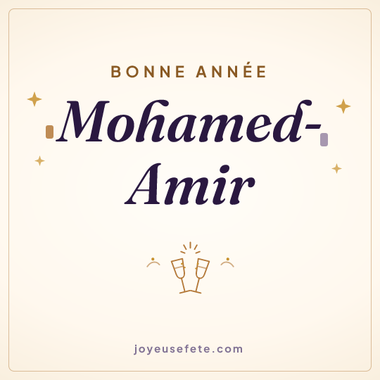 Image carrée « Bonne année Mohamed-Amir » pour WhatsApp