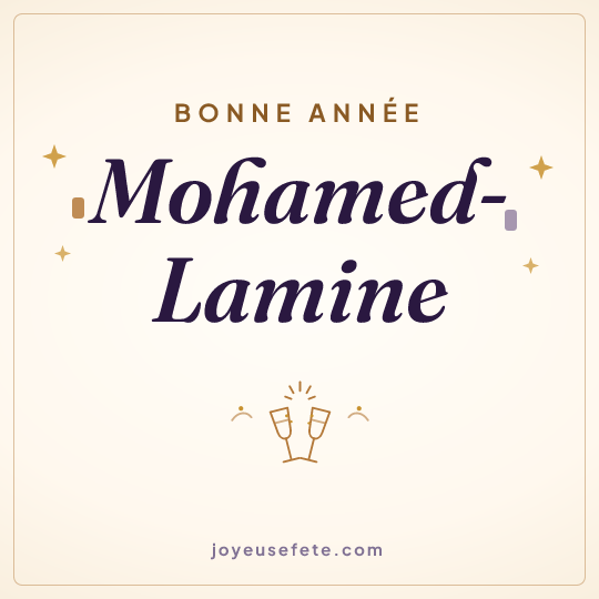 Image carrée « Bonne année Mohamed-Lamine » pour WhatsApp