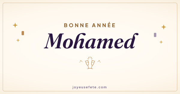 Image « Bonne année Mohamed » au format large