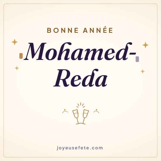 Image carrée « Bonne année Mohamed-Reda » pour WhatsApp