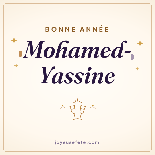 Image carrée « Bonne année Mohamed-Yassine » pour WhatsApp
